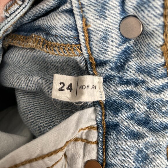 PacSun Mom Jean Womens 24 Light Wash Distressed Mid Rise Y2K Grunge Skater 24x27 - Picture 4 of 8